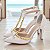 Sapato Scarpin Salto Fino Médio Off White com Pérolas DouradaTorricella AVS 66080C - Imagem 2