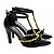 Sapato Scarpin Salto Alto Bico Fino Preto com Pérolas Douradas Torricella AVS 66080A - Imagem 10