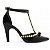 Sapato Scarpin Salto Alto Bico Fino Preto com Pérolas Douradas Torricella AVS 66080A - Imagem 11