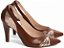 Sapato Scarpin Salto Fino Médio Caramelo Speechio Ouro Light Torricella AVS 68007B - Imagem 1