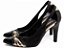 Sapato Scarpin Salto Fino Médio Preto Speechio Ouro Light Torricella AVS 68007A - Imagem 5