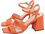 Sandália Salto Grosso Médio 7cm Napa Laranja Vibrante Torricella Design Moderno AVS 46001B - Imagem 5