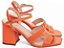 Sandália Salto Grosso Médio 7cm Napa Laranja Vibrante Torricella Design Moderno AVS 46001B - Imagem 1