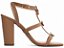 Sandália Salto Grosso 9cm Napa Caramelo com Apliques Dourados Torricella Design Clássico AVS 45098B - Imagem 3