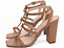 Sandália Salto Grosso 9cm Napa Caramelo com Apliques Dourados Torricella Design Clássico AVS 45098B - Imagem 4