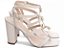 Sandália Salto Grosso 9cm Napa Off White com Apliques Dourados Torricella Design Clássico AVS 45098C - Imagem 1