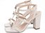 Sandália Salto Grosso 9cm Napa Off White com Apliques Dourados Torricella Design Clássico AVS 45098C - Imagem 5