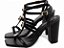 Sandália Salto Grosso 9cm Napa Preto com Apliques Dourados Torricella Design Clássico AVS 45098A - Imagem 5
