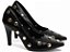 Sapato Scarpin Salto Fino Médio Preto Aplique Dourado Torricella AVS 68005A - Imagem 1