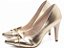 Scarpin Bico Fino Salto Alto Dourado com Nó Napa Premium AVS Global 9200-113E - Imagem 2