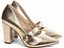Scarpin Clássico Napa Dourado Salto 9cm com Aplique AVS Global 65-13G - Imagem 1
