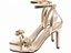 Sandália Salto Alto Metalizada Ouro Light com Flor Specchio AVS Global 300.96B - Imagem 2
