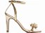 Sandália Salto Alto Metalizada Ouro Light com Flor Specchio AVS Global 300.96B - Imagem 3
