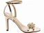 Sandália Salto Alto Metalizada Ouro Light com Flor Specchio AVS Global 300.96B - Imagem 6
