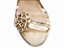 Sandália Salto Alto Metalizada Ouro Light com Flor Specchio AVS Global 300.96B - Imagem 4
