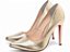 Scarpin Salto 12 cm Dourado com Solado Vermelho AVS Global 80000C - Imagem 2