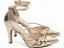Scarpin Salto Fino Dourado e Specchio Ouro Light com Fivela AVS Global 67072D - Imagem 1