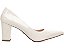 Sapato Scarpin Salto Bloco Grosso 8,5cm Verniz Off White Tamanhos Especiais 39 ao 44 AVS 8000-02I_AR - Imagem 4
