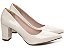 Sapato Scarpin Salto Bloco Grosso 8,5cm Verniz Off White Tamanhos Especiais 39 ao 44 AVS 8000-02I_AR - Imagem 1