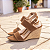 Sandália Anabela Plataforma 7cm Camurção Caramelo Salto Cortiça Leveza e Estilo Verão AVS 4074B - Imagem 5