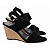 Sandália Anabela Plataforma 7cm Camurção Preto Salto Cortiça Conforto e Elegância AVS 4074A - Imagem 8
