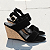 Sandália Anabela Plataforma 7cm Camurção Preto Salto Cortiça Conforto e Elegância AVS 4074A - Imagem 3