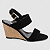 Sandália Anabela Plataforma 7cm Camurção Preto Salto Cortiça Conforto e Elegância AVS 4074A - Imagem 5