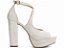Sandália Meia Pata Salto Grosso 11cm Napa Off White Torricella Design Impecável AVS 1000C - Imagem 1