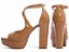 Sandália Meia Pata Salto Grosso 11cm Napa Caramelo Torricella Design Clássico e Confortável AVS 1000B - Imagem 2
