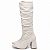 Bota Franzida Cano Alto Feminina Off White Salto Fino Elegante Torricella AVS 1.001B - Imagem 2