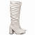 Bota Franzida Cano Alto Feminina Off White Salto Fino Elegante Torricella AVS 1.001B - Imagem 5