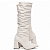 Bota Franzida Cano Alto Feminina Off White Salto Fino Elegante Torricella AVS 1.001B - Imagem 6