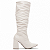 Bota Franzida Cano Alto Feminina Off White Salto Fino Elegante Torricella AVS 1.001B - Imagem 8