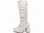 Bota Franzida Cano Alto Feminina Off White Salto Fino Elegante Torricella AVS 1.001B - Imagem 7