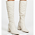 Bota Franzida Cano Alto Feminina Off White Salto Fino Elegante Torricella AVS 1.001B - Imagem 4