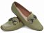 Sapatilha Mocassim Feminino Bico Fino Verde com Bridão Grafite Elegante Torricella AVS 70.041E - Imagem 1