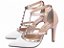 Scarpin Feminino Salto Fino para Noiva em Napa Rose Branco Cobre com Detalhe Dourado Elegante AVS 65054F - Imagem 8