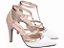 Scarpin Feminino Salto Fino para Noiva em Napa Rose Branco Cobre com Detalhe Dourado Elegante AVS 65054F - Imagem 6