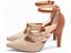 Sandália Scarpin Salto 9cm Napa Caramelo e Bege Tiras Ouro Light AVS Global 66082D - Imagem 4