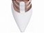 Sandália Scarpin Branco para Noiva com Salto Médio 9cm em Napa Rosê e Tiras Metalizadas Rosê Elegante AVS 66082A - Imagem 6