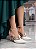 Sandália Scarpin Branco para Noiva com Salto Médio 9cm em Napa Rosê e Tiras Metalizadas Rosê Elegante AVS 66082A - Imagem 4