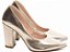 Scarpin Salto Médio Ouro Bico Fino Torricella Conforto e Elegância AVS 65-01E - Imagem 2