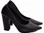 Scarpin Preto Salto Médio Bico Fino Torricella Clássico e Confortável AVS 65-01A - Imagem 2