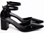 Scarpin Preto Verniz Salto Médio Bico Fino Torricella Fivela Dourada Luxo AVS 606A - Imagem 2