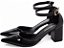 Scarpin Preto Verniz Salto Médio Bico Fino Torricella Fivela Dourada Luxo AVS 606A - Imagem 4