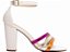 Tamanco Feminino Salto Grosso Off White com Tiras Metalizadas Coloridas AVS 8007B - Imagem 6