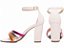 Tamanco Feminino Salto Grosso Off White com Tiras Metalizadas Coloridas AVS 8007B - Imagem 7