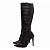 Bota Feminina Cano Alto Preta Salto Fino 12 cm Matelassê Napa Torricella AVS 80005B - Imagem 5