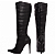 Bota Feminina Cano Alto Preta Salto Fino 12 cm Matelassê Napa Torricella AVS 80005B - Imagem 4