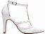 Scarpin Noiva Salto Fino 9cm Verniz Off White Detalhe Pirâmide Torricella AVS 65054C - Imagem 5